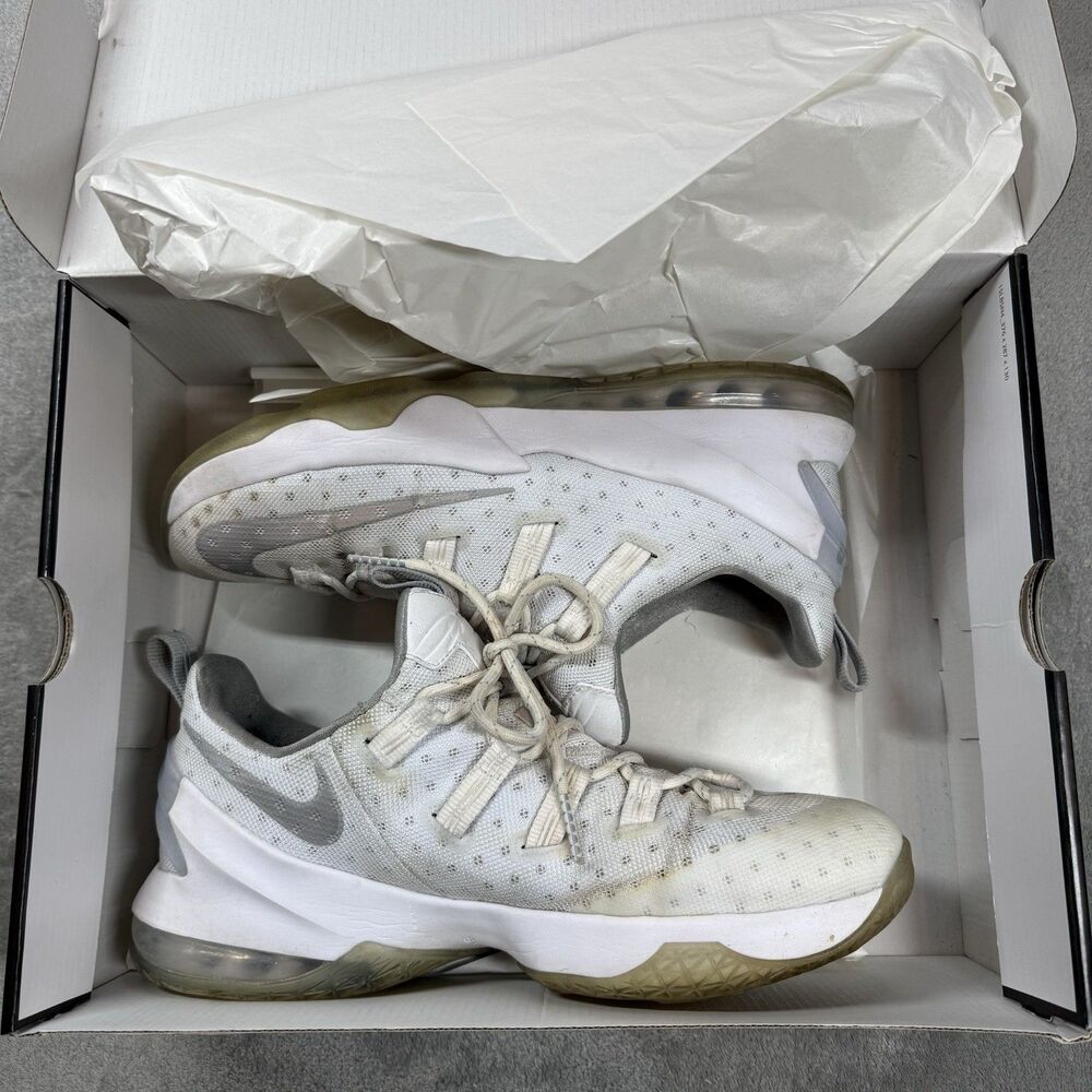 Nike Mens LeBron 13 Low 831925-100 Metallic Silver Sneaker Shoes Size 12 - Picture 11 of 11